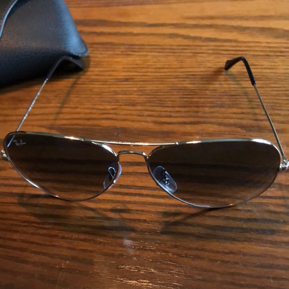 Ray-Ban Aviator Light Blue Gradient with Silver Frame.  Size Large.
